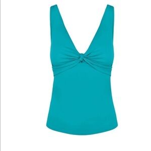 Robin Piccone Aqua blue Olivia Tankini swim top S NWOT
